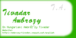 tivadar ambrozy business card